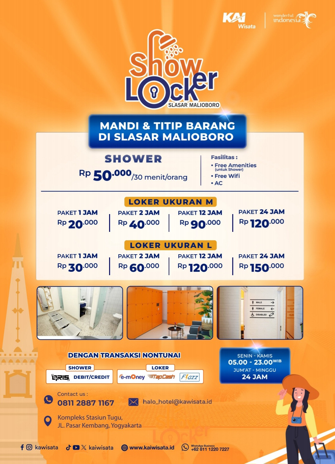 Dekat Malioboro, Layanan Shower and Locker KAI Wisata Digandrungi Pelancong