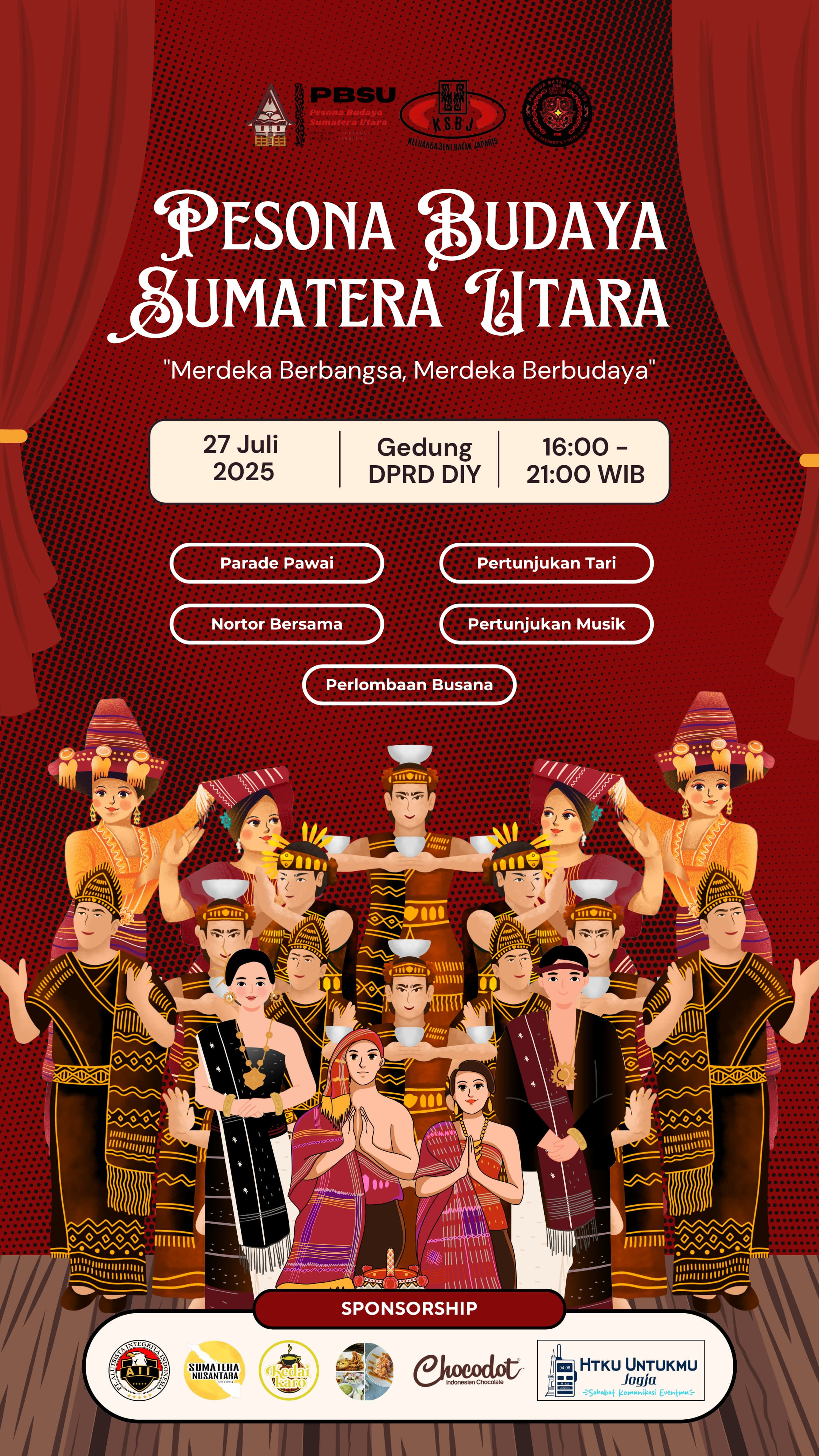 Catat Waktunya! Even Budaya Pesona Budaya Sumatera Utara (PBSU) Digelar di Malioboro