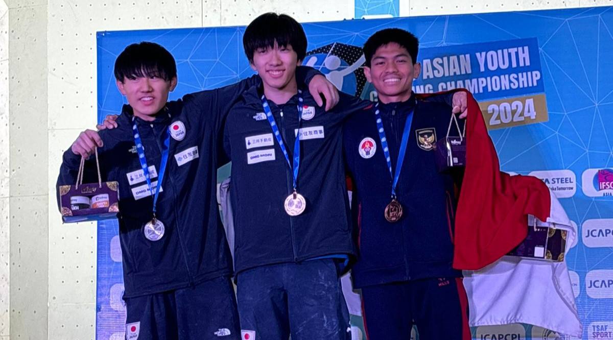 Atlet Panjat Tebing Putra Tri Ramadani Raih Perunggu di IFSC Asian Youth Championship 2024