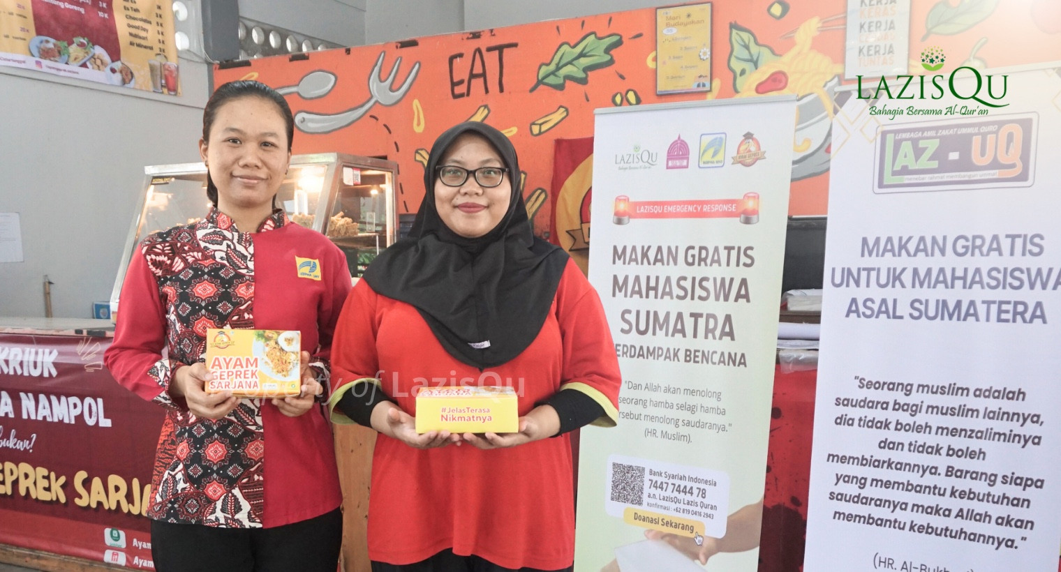 LazisQu Luncurkan Program Makan Gratis untuk Mahasiswa Sumatra & Aceh yang Terdampak Bencana