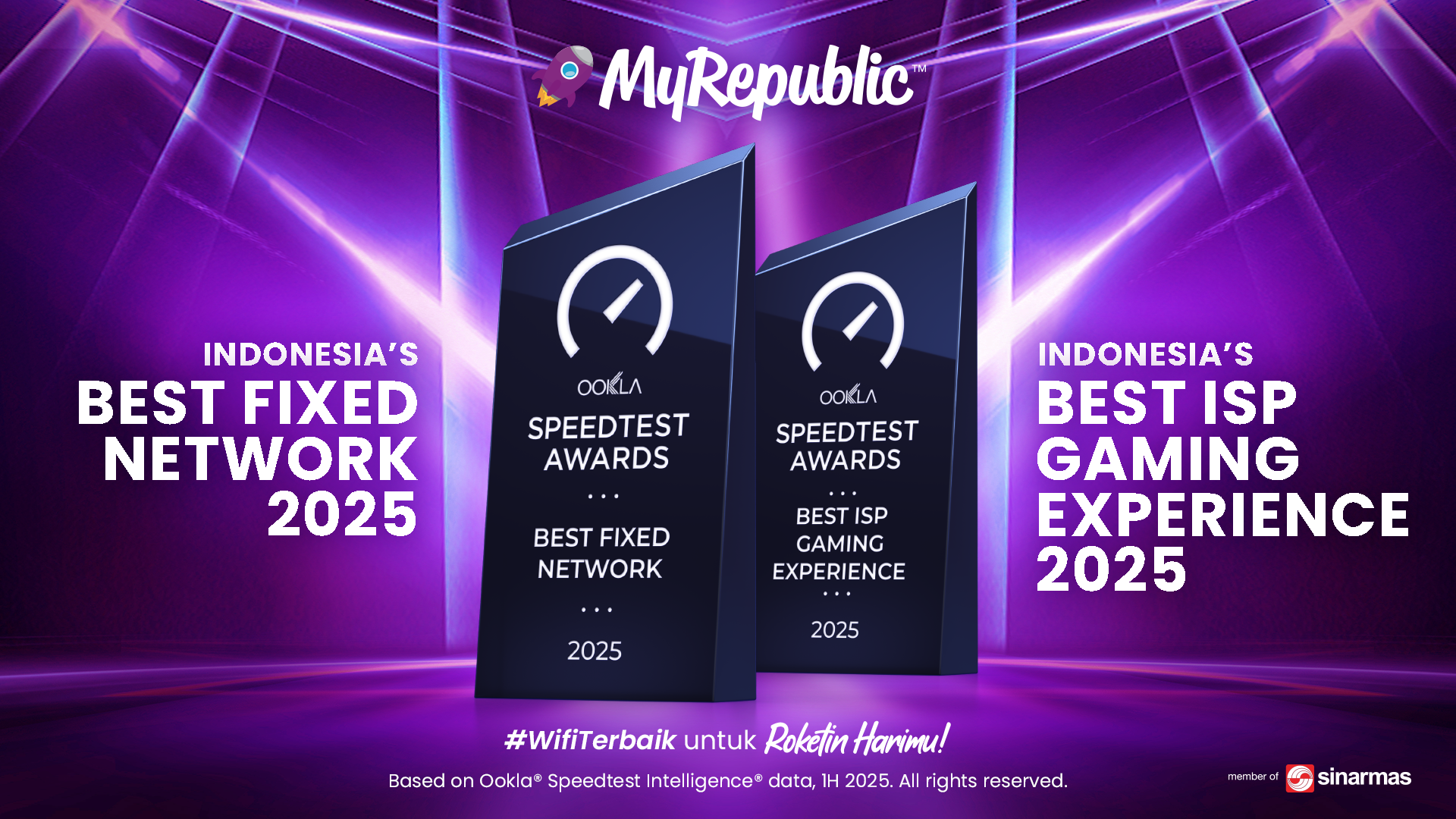 MyRepublic Indonesia Dinobatkan Best Fixed Network dan Best ISPGaming Experience 2025 di Indonesia oleh Ookla®