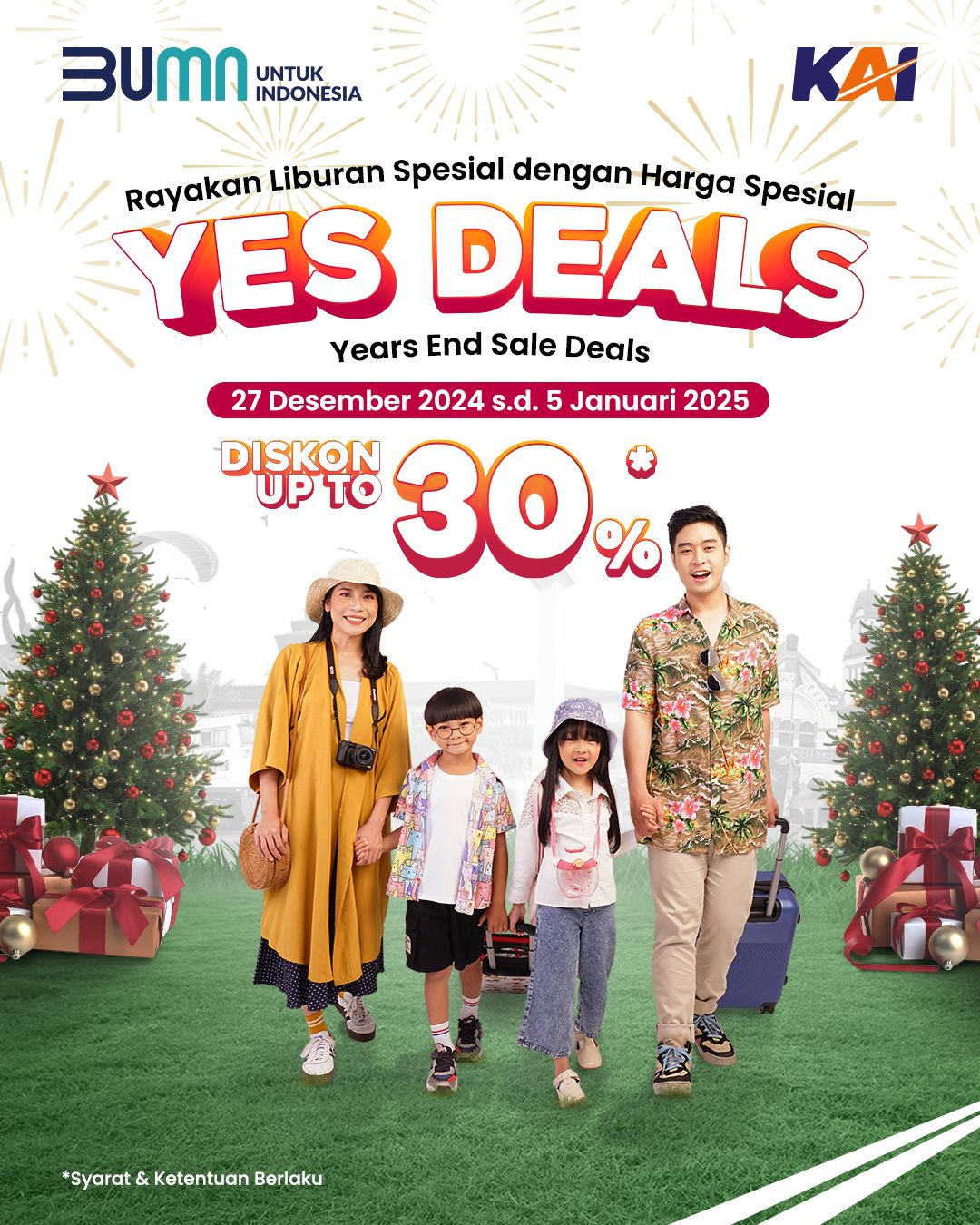 Jelang Tahun Baru, Penumpang Bisa Memesan Tiket Kereta Api Dengan Diskon Year End Sale (YES) Deals Hingga 30 Persen