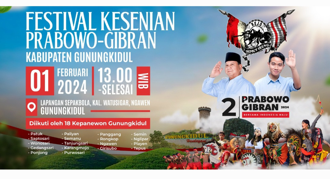 Relawan Rejo Semut Ireng Gelar Festival Kesenian, Optimis Prabowo Gibran Menang 1 Putaran