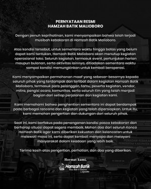 Pernyataan Resmi Hamzah Batik Malioboro